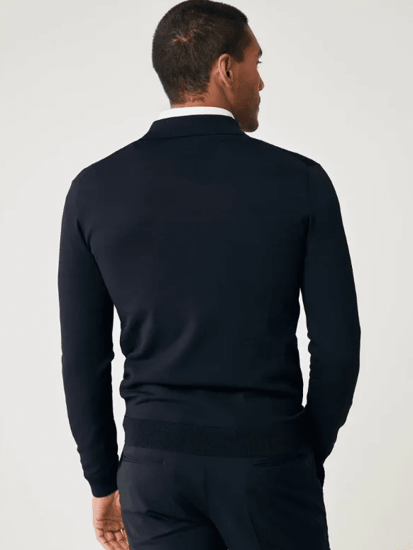 GENTILUOMO - Polo Zonder Knoopjes Merino Blauw Truien Gentiluomo 