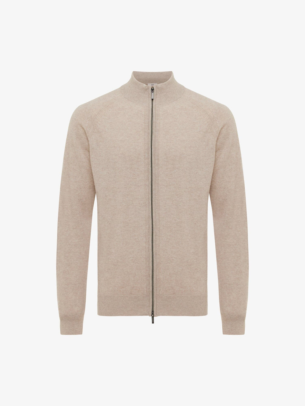 GENTILUOMO - Raglan Cardigan Zip Cashmere Merino Beige Truien Gentiluomo 
