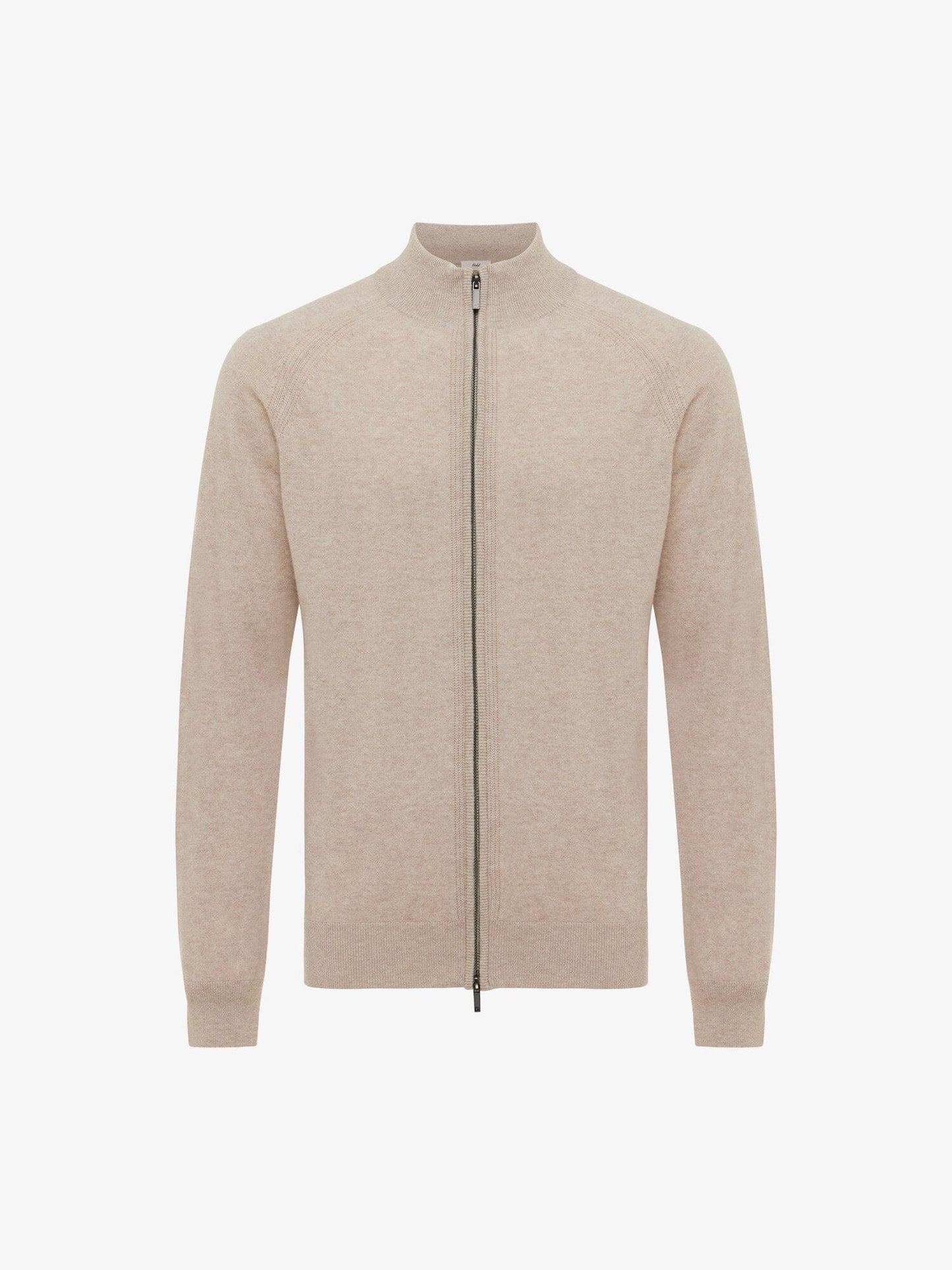 GENTILUOMO - Raglan Cardigan Zip Cashmere Merino Beige Truien Gentiluomo 