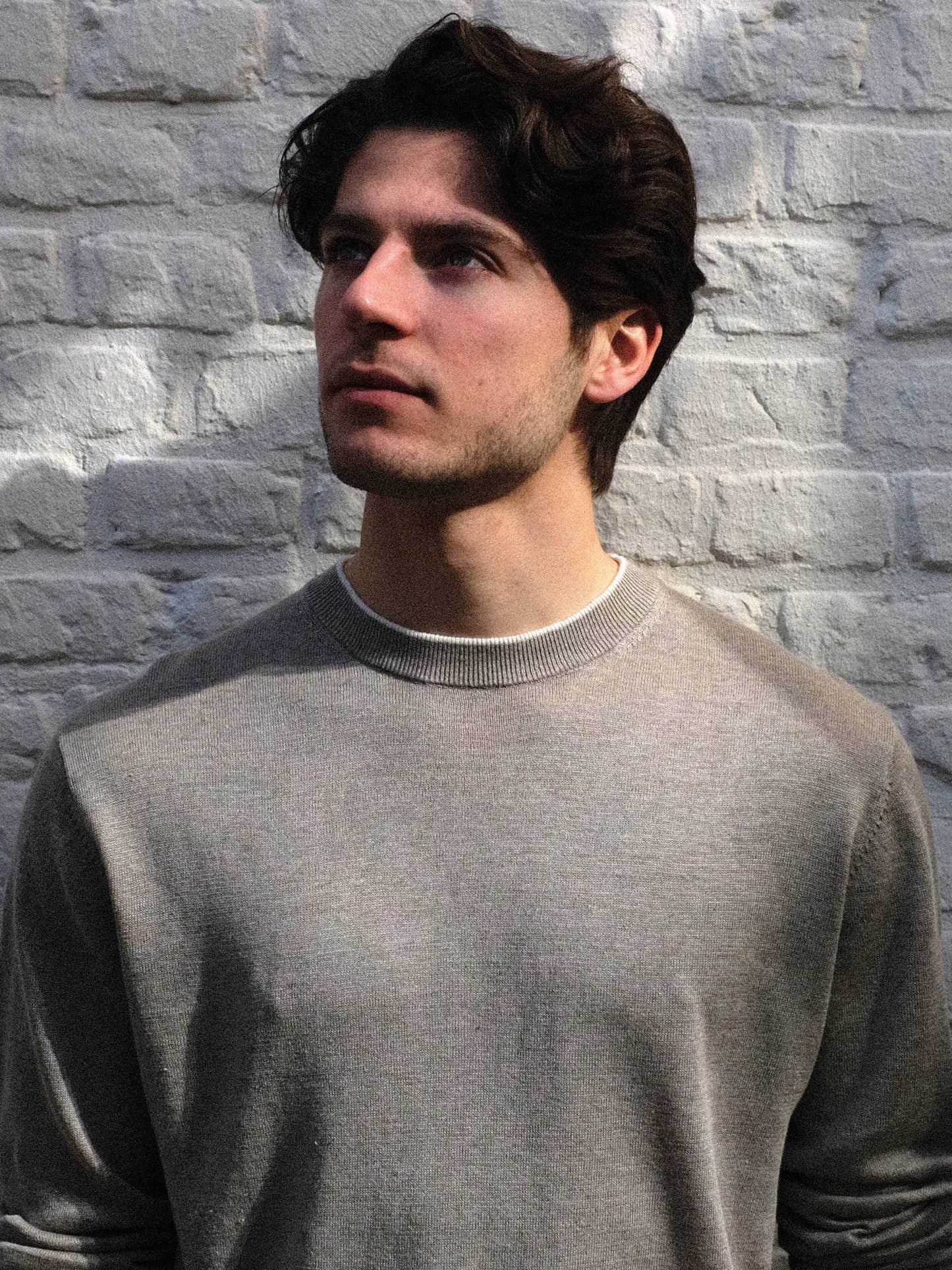 
                  
                    GENTILUOMO - Round Neck Long Sleeve Taupe Truien Gentiluomo 
                  
                
