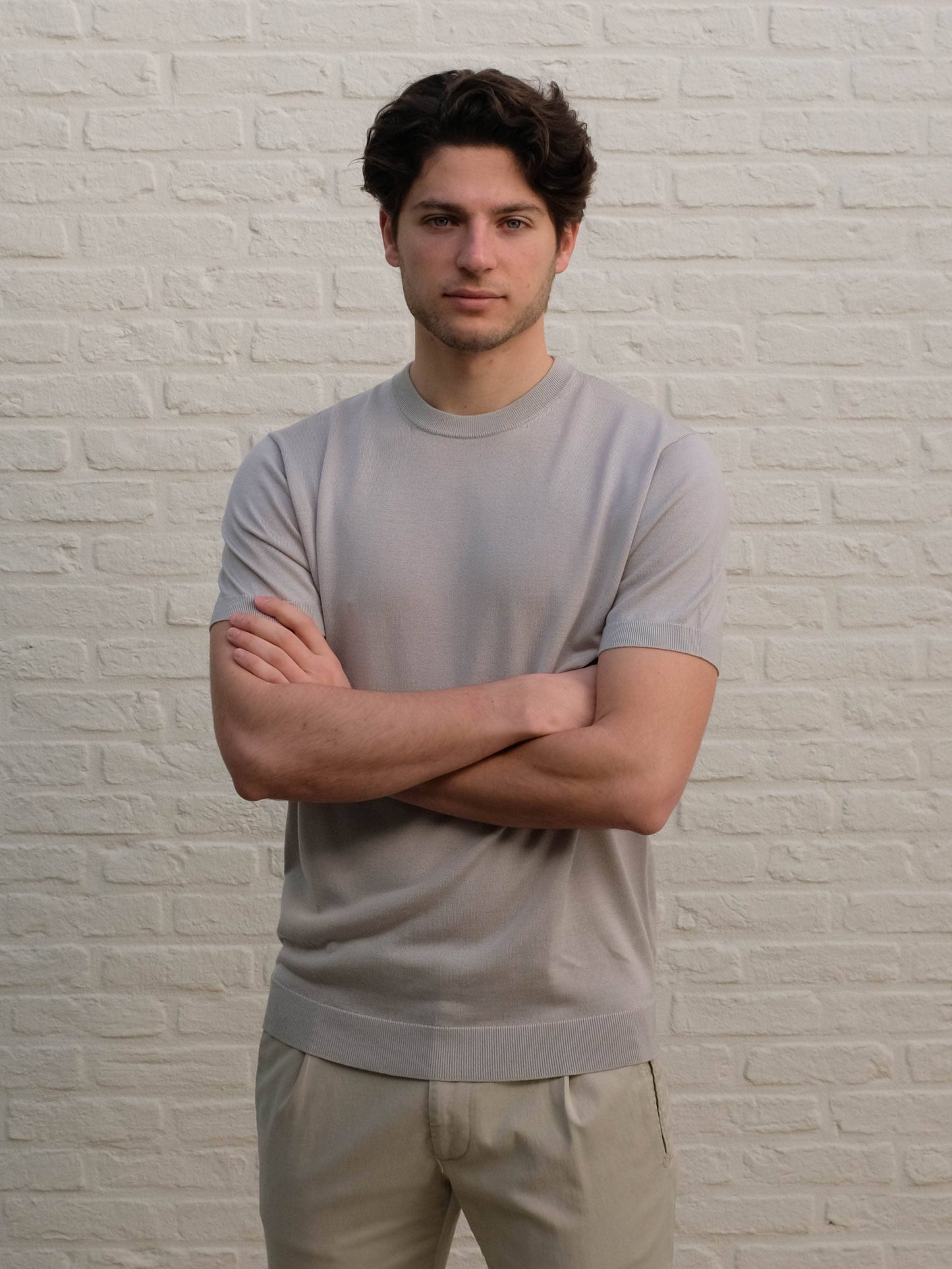 
                  
                    GENTILUOMO - Round Neck T-Shirt Lichtgrijs T-shirts Gentiluomo 
                  
                
