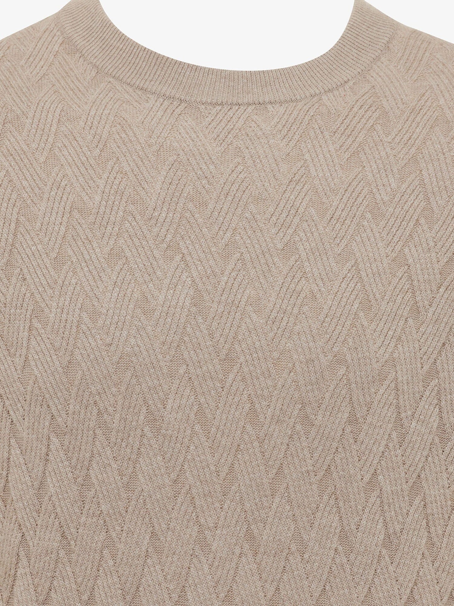 GENTILUOMO - Trui Kabelmotief Beige Truien Gentiluomo 
