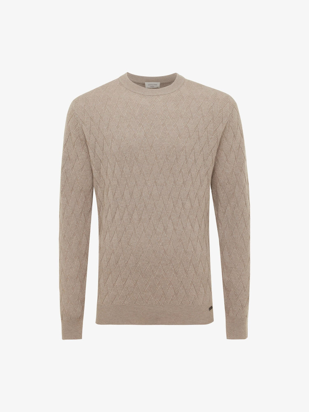 GENTILUOMO - Trui Kabelmotief Beige Truien Gentiluomo 