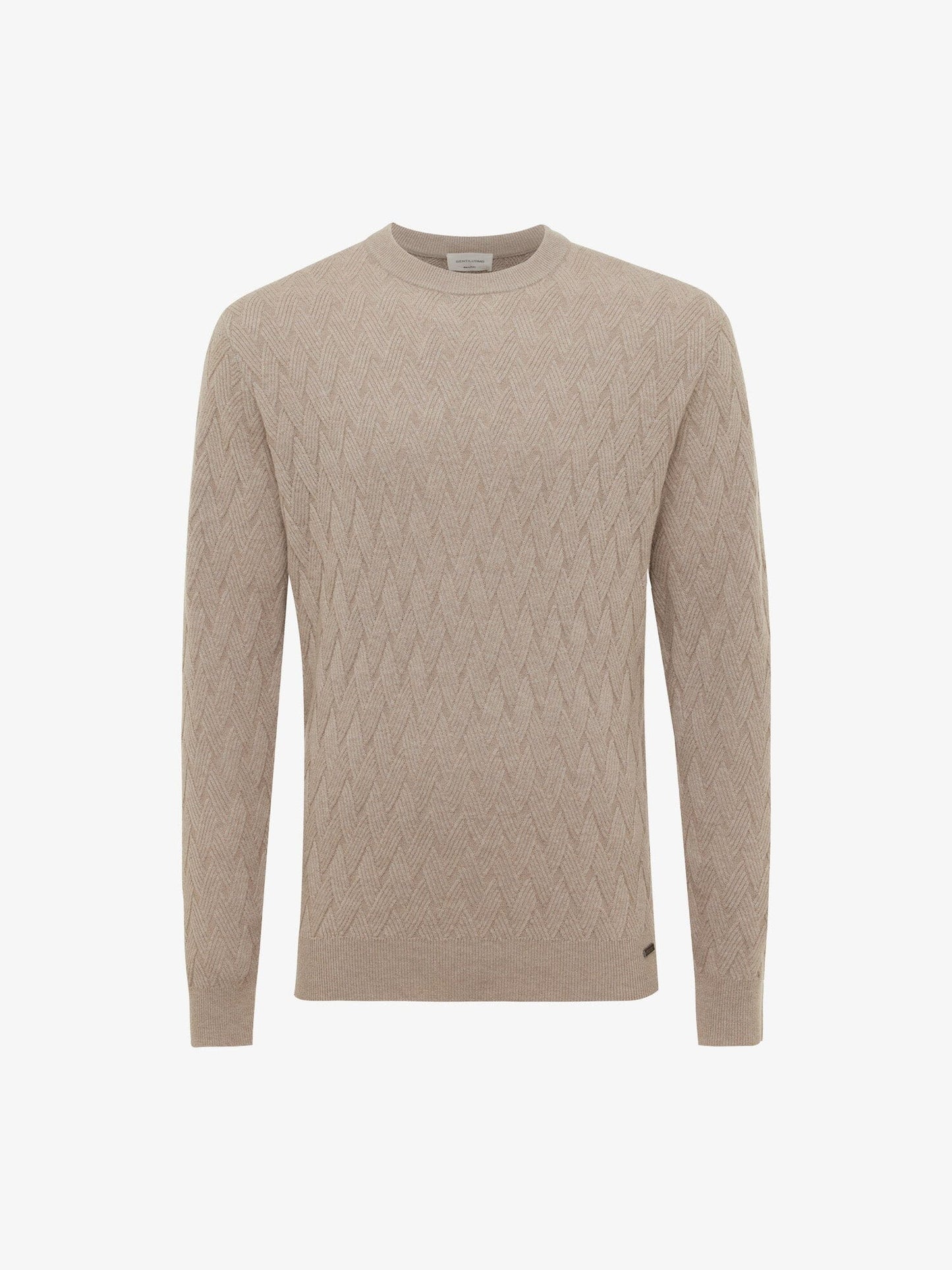 GENTILUOMO - Trui Kabelmotief Beige Truien Gentiluomo 