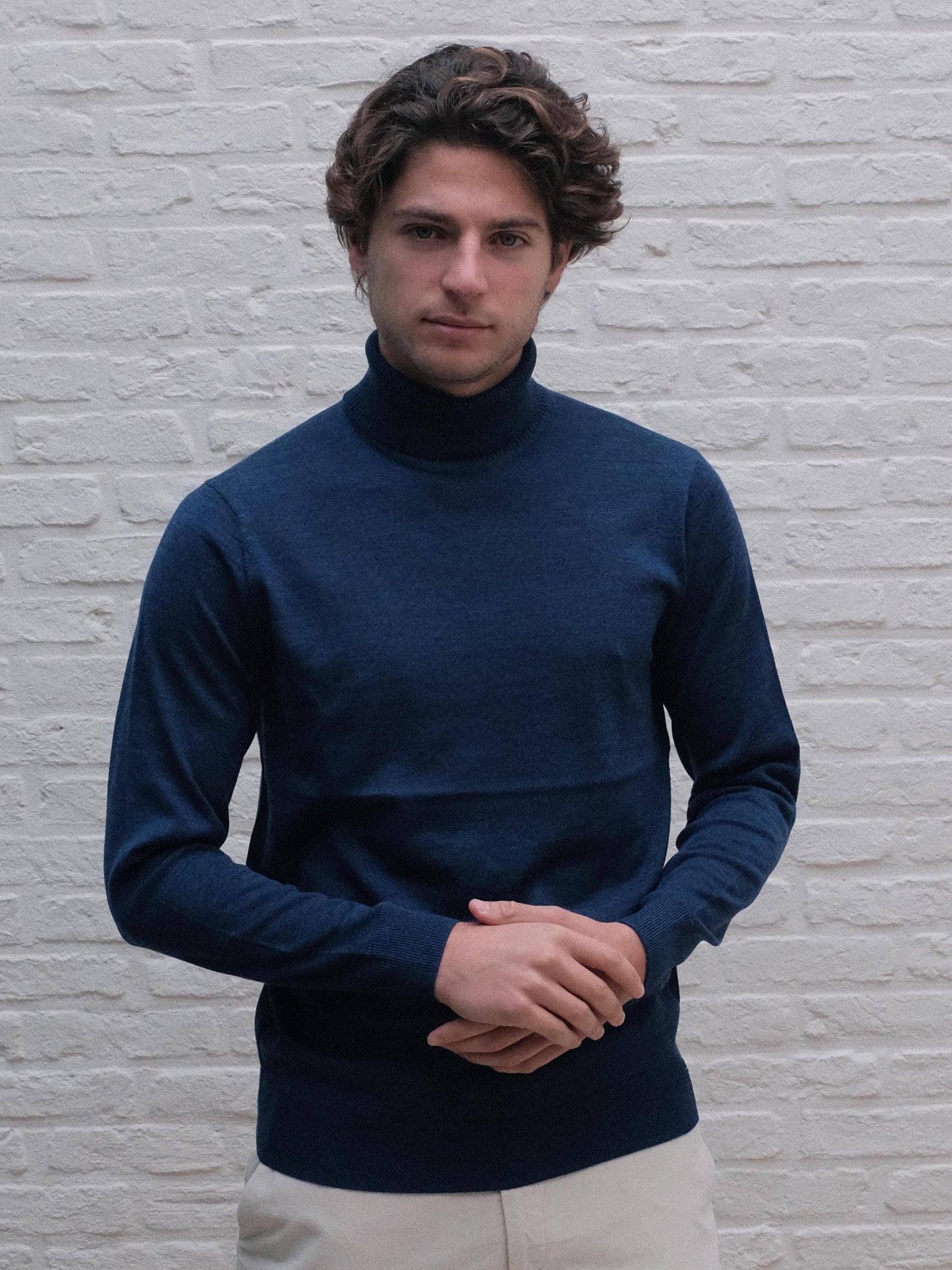 
                  
                    GENTILUOMO - Trui Rolkraag Merino Blauw Truien Gentiluomo 
                  
                