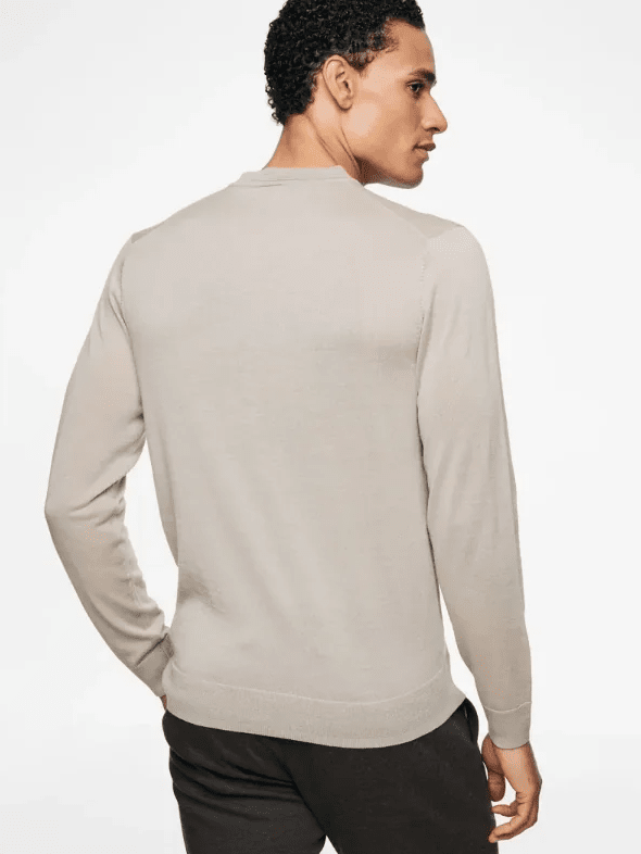 GENTILUOMO - Trui Ronde Hals Merino Beige Truien Gentiluomo 