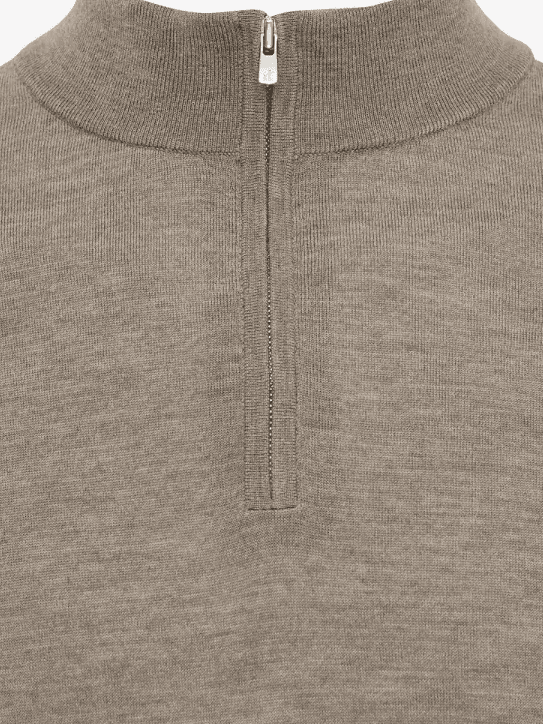 
                  
                    GENTILUOMO - Trui Zip Gold Merino Taupe Truien Gentiluomo 
                  
                