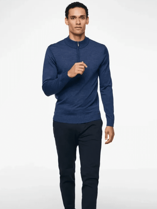 
                  
                    GENTILUOMO - Trui Zip Merino Mid Blauw Truien Gentiluomo 
                  
                