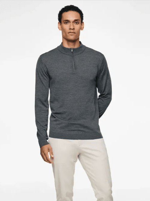 
                  
                    GENTILUOMO - Turtle Zip Gold Antraciet Truien Gentiluomo 
                  
                