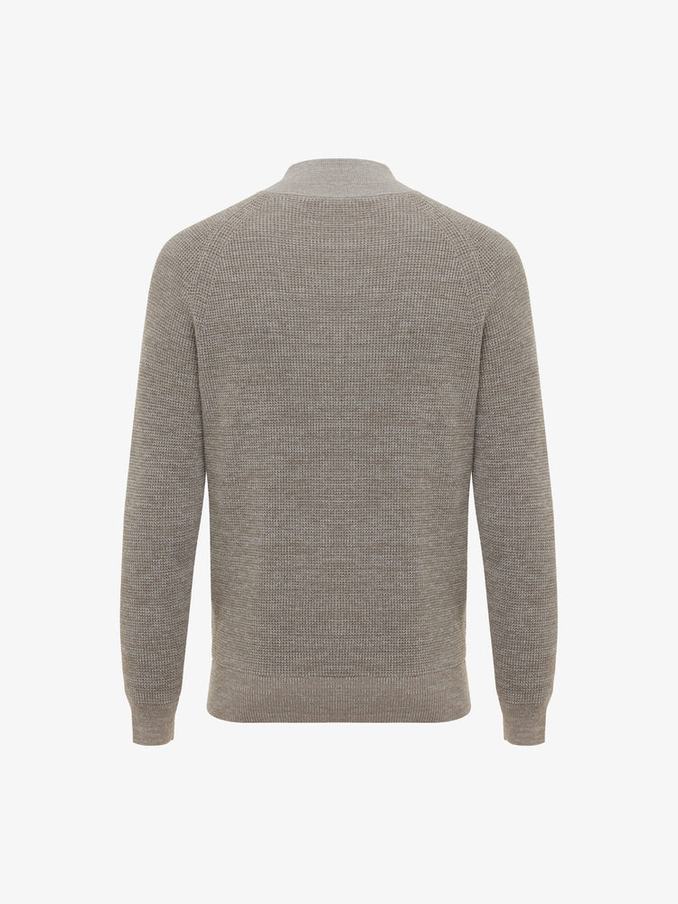 
                  
                    GENTILUOMO - Turtle Zip Taupe Melange Truien Gentiluomo 
                  
                