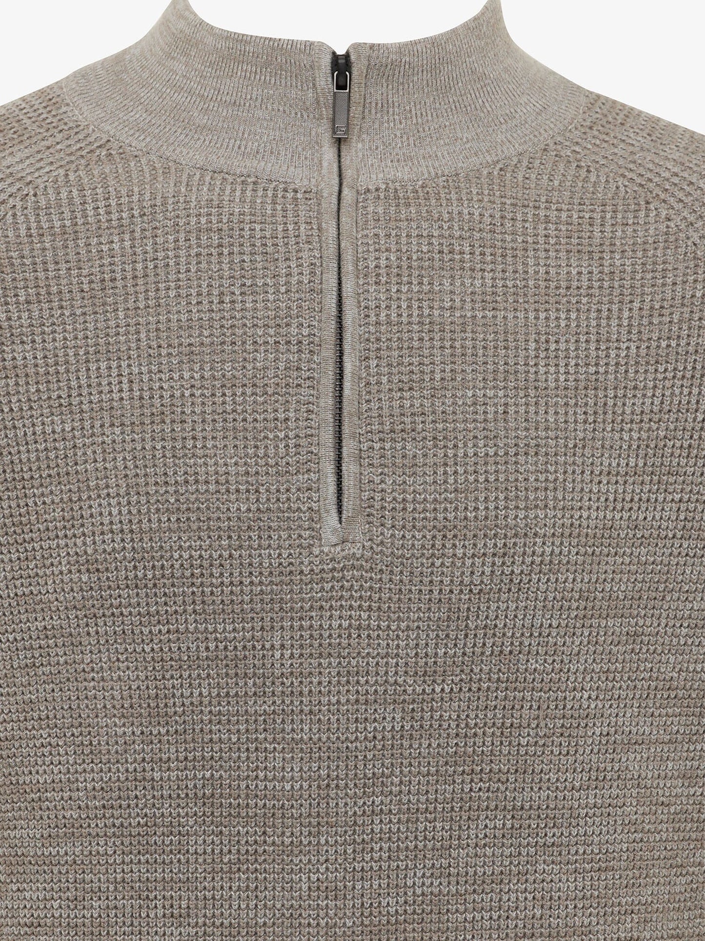 GENTILUOMO - Turtle Zip Taupe Melange Truien Gentiluomo 