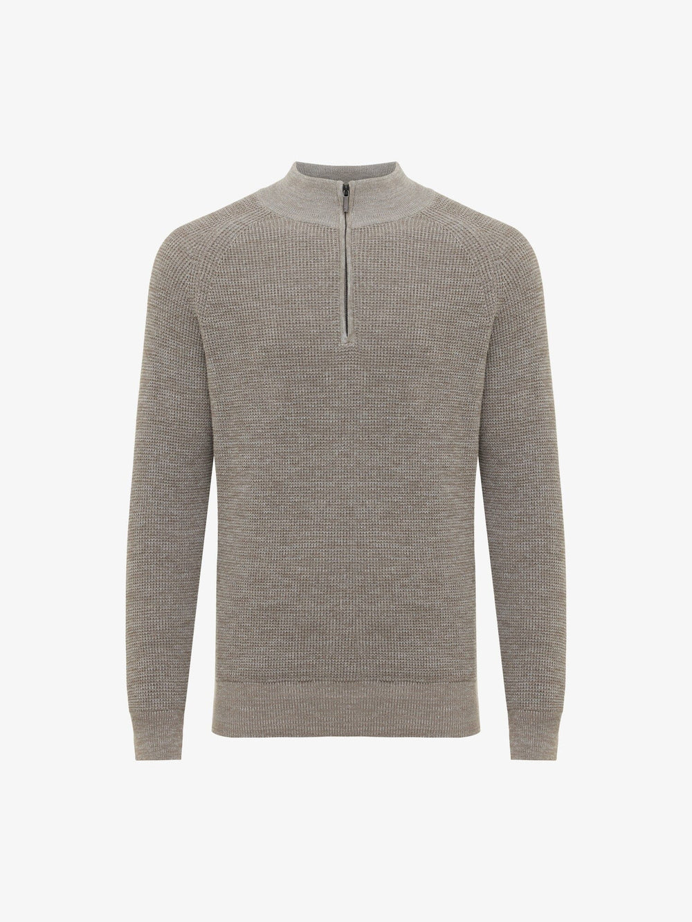 GENTILUOMO - Turtle Zip Taupe Melange Truien Gentiluomo 