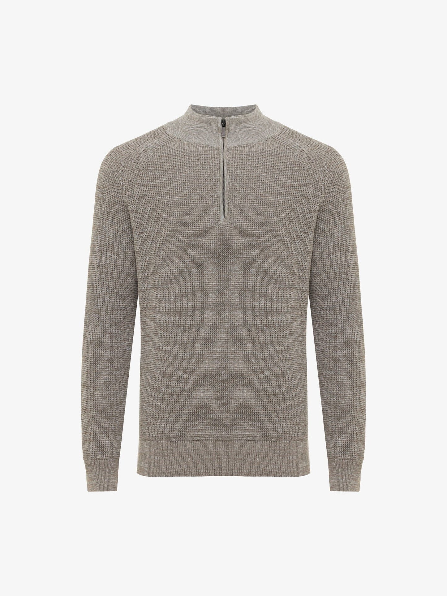 GENTILUOMO - Turtle Zip Taupe Melange Truien Gentiluomo 