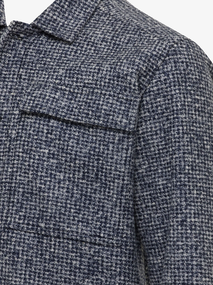 GENTILUOMO - Wollen Overshirt Donkerblauw Blazers & kostuums Gentiluomo 