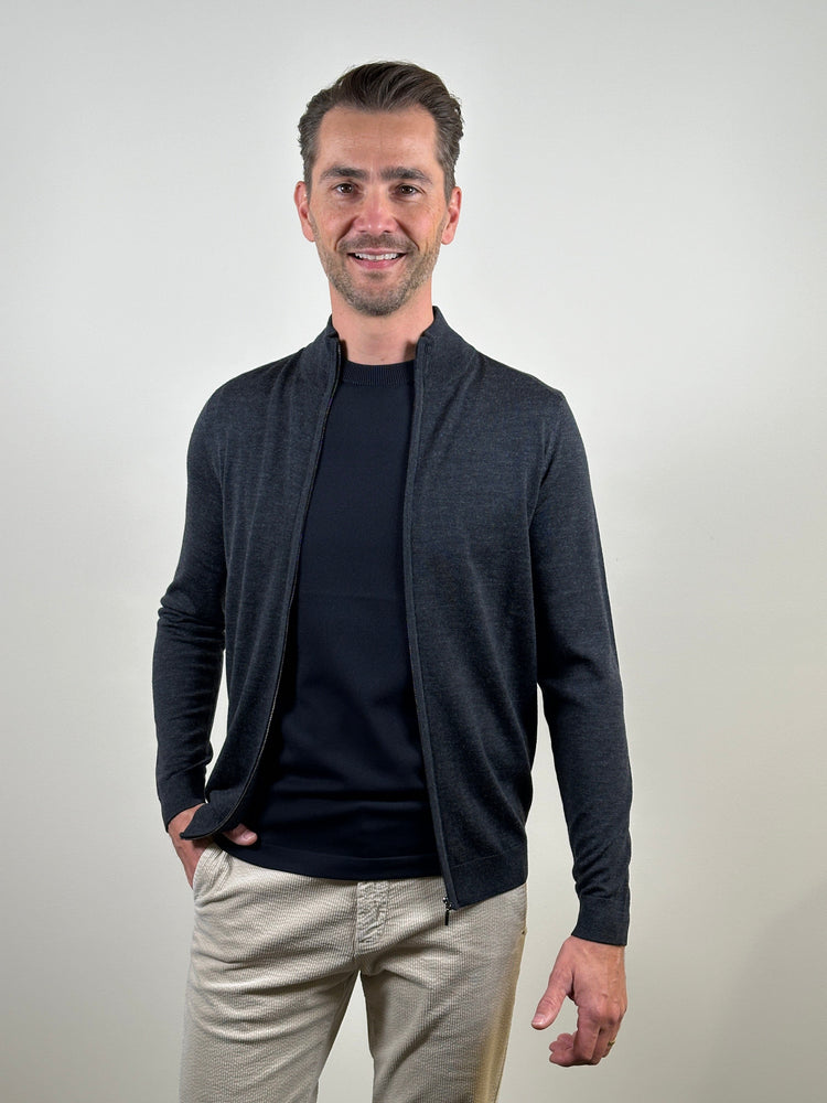 I'm Fine - Cardigan Zipper Extrafine Merino Antra Truien I'm Fine 