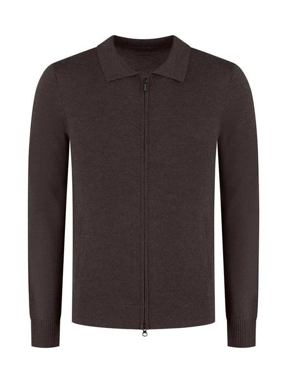 
                  
                    I'm Fine - Padola Cardigan 2-way zip with pockets Brown Truien I'm Fine 
                  
                