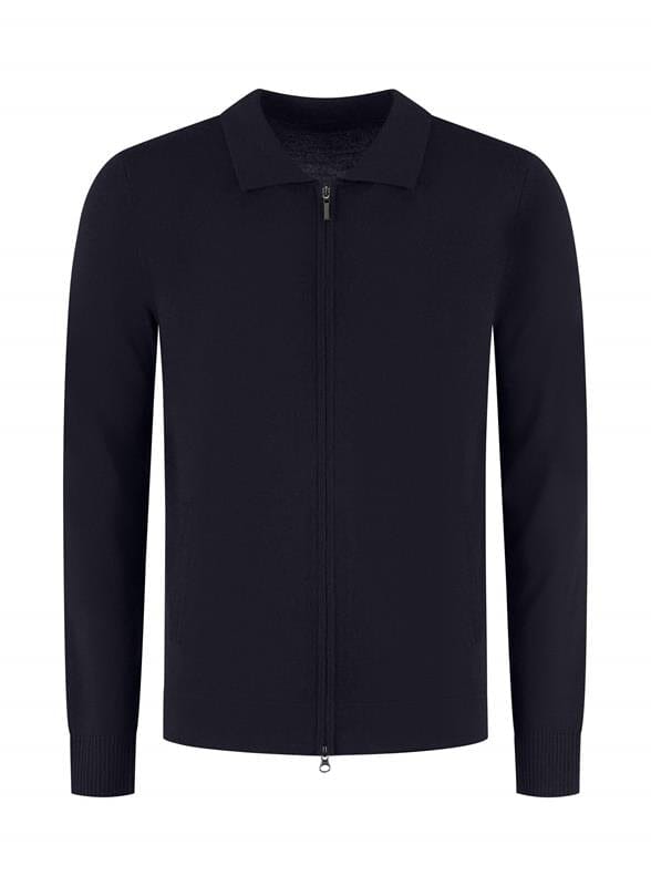 
                  
                    I'm Fine - Padola Cardigan 2-way zip with pockets Navy Truien I'm Fine 
                  
                
