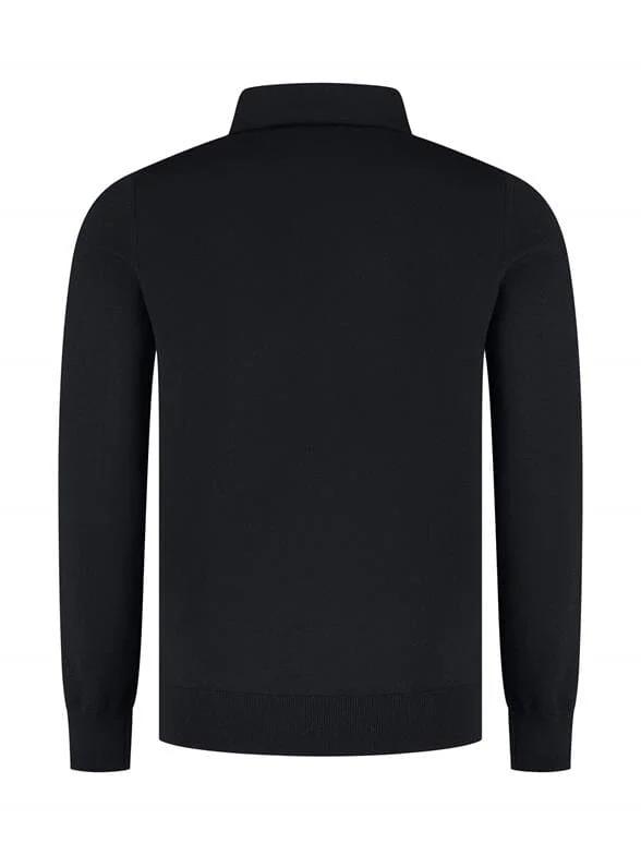 
                  
                    I'm Fine - Polo Hidden Button Down Merino Blue Black Truien I'm Fine 
                  
                