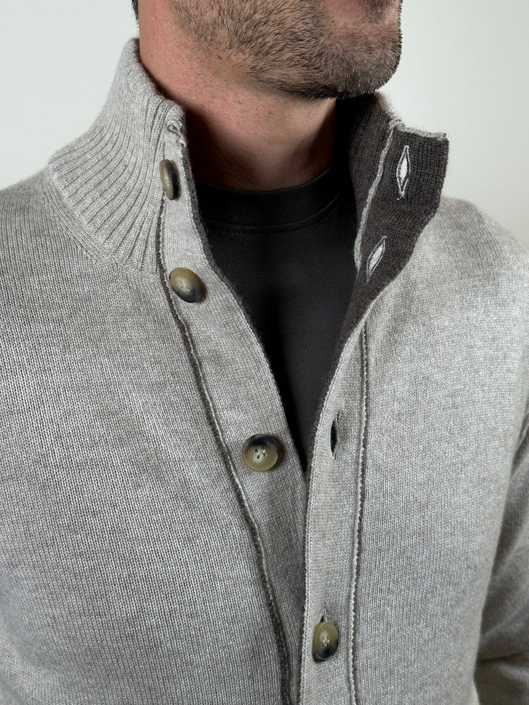 KANGRA - Beige Cashmere Cardigan Truien Kangra 