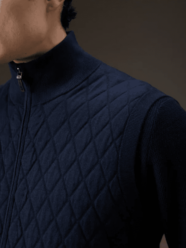 
                  
                    KANGRA - Bodywarmer Blauw in Wol/Katoen mix Truien Kangra 
                  
                