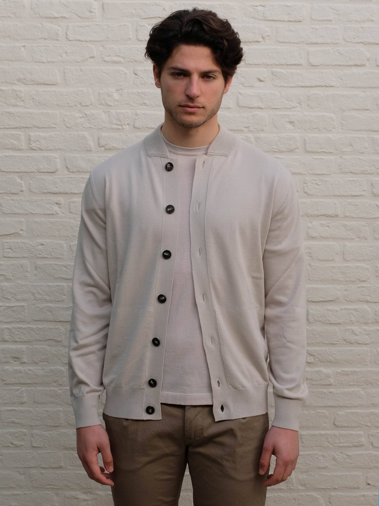 
                  
                    KANGRA - Bomber Cardigan Vestje In Lichtbeige Truien Kangra 
                  
                