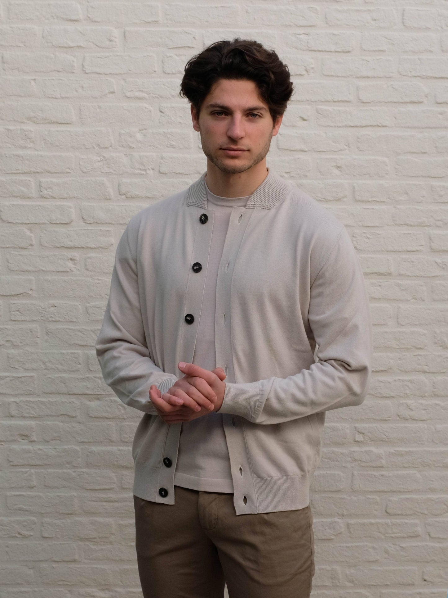 
                  
                    KANGRA - Bomber Cardigan Vestje In Lichtbeige Truien Kangra 
                  
                
