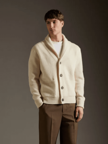 KANGRA - Cardigan Sjaalkraag Wol Alpaca Panna Truien Kangra 