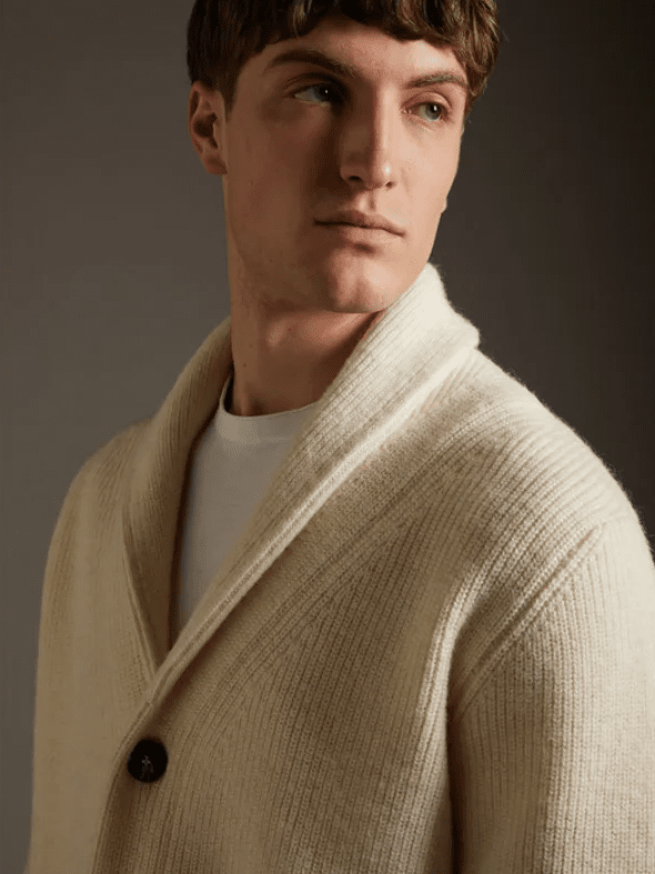 KANGRA - Cardigan Sjaalkraag Wol Alpaca Panna Truien Kangra 