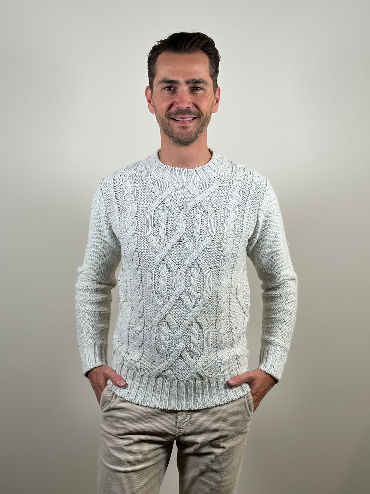 KANGRA - Ivoor Kleurige Kabeltrui Truien Kangra 