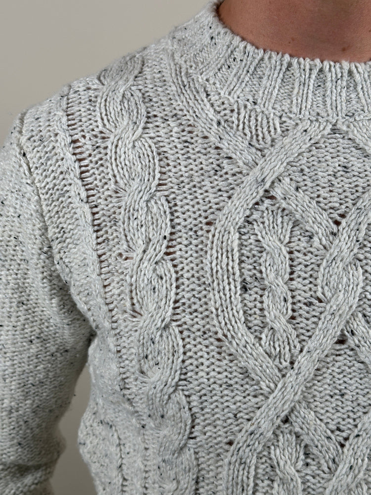 KANGRA - Ivoor Kleurige Kabeltrui Truien Kangra 