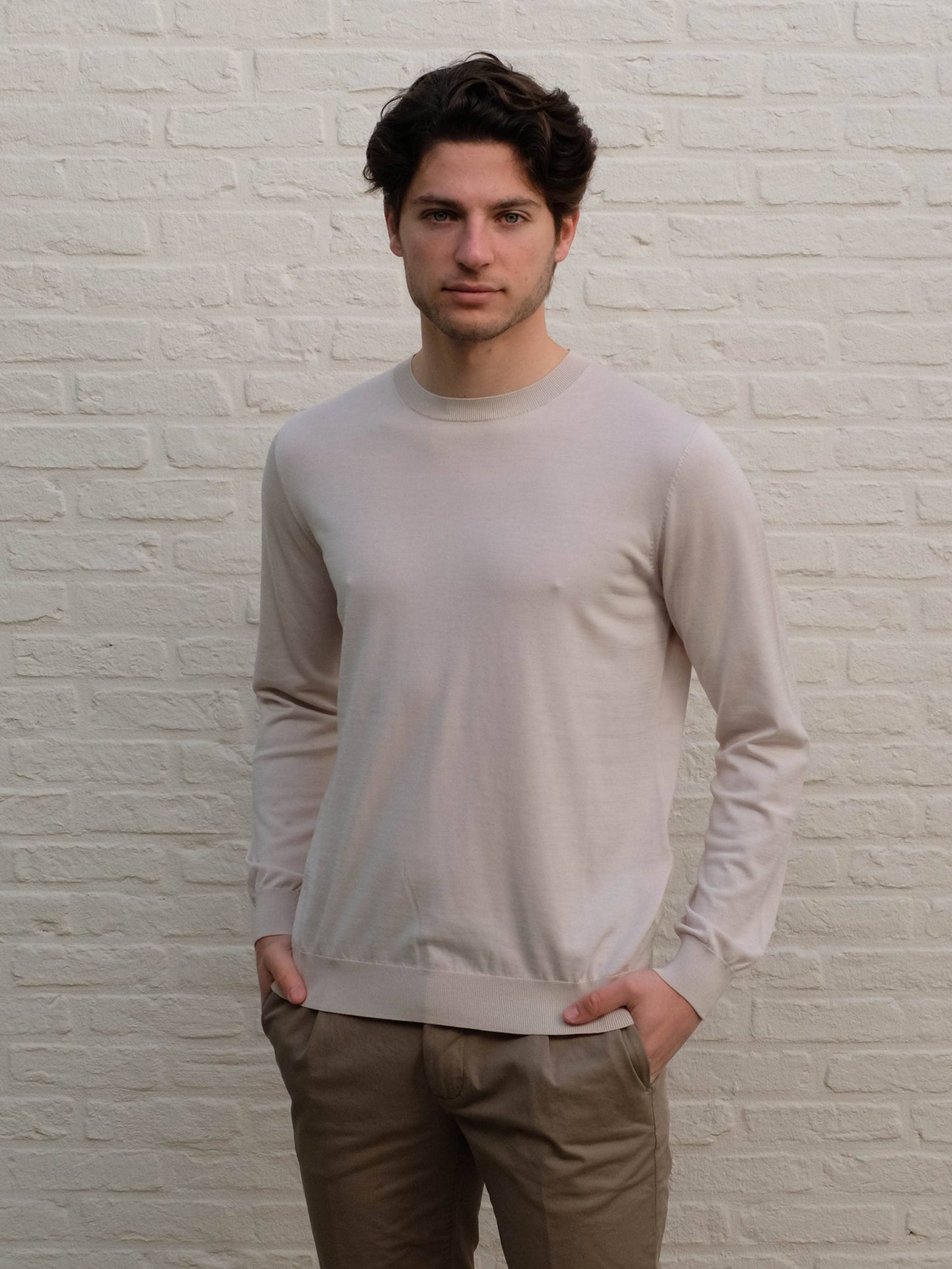 
                  
                    KANGRA - Luxe Zijde Truitje Lichtbeige Truien Kangra 
                  
                