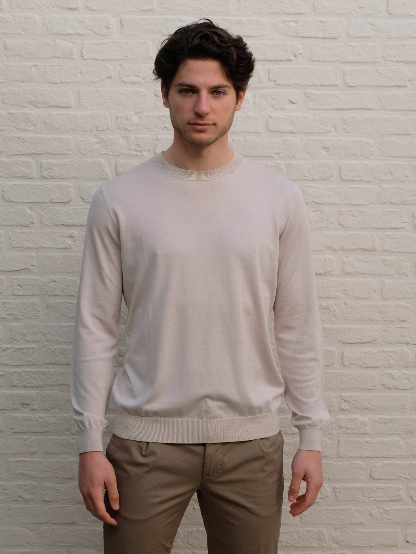 KANGRA - Luxe Zijde Truitje Lichtbeige Truien Kangra 
