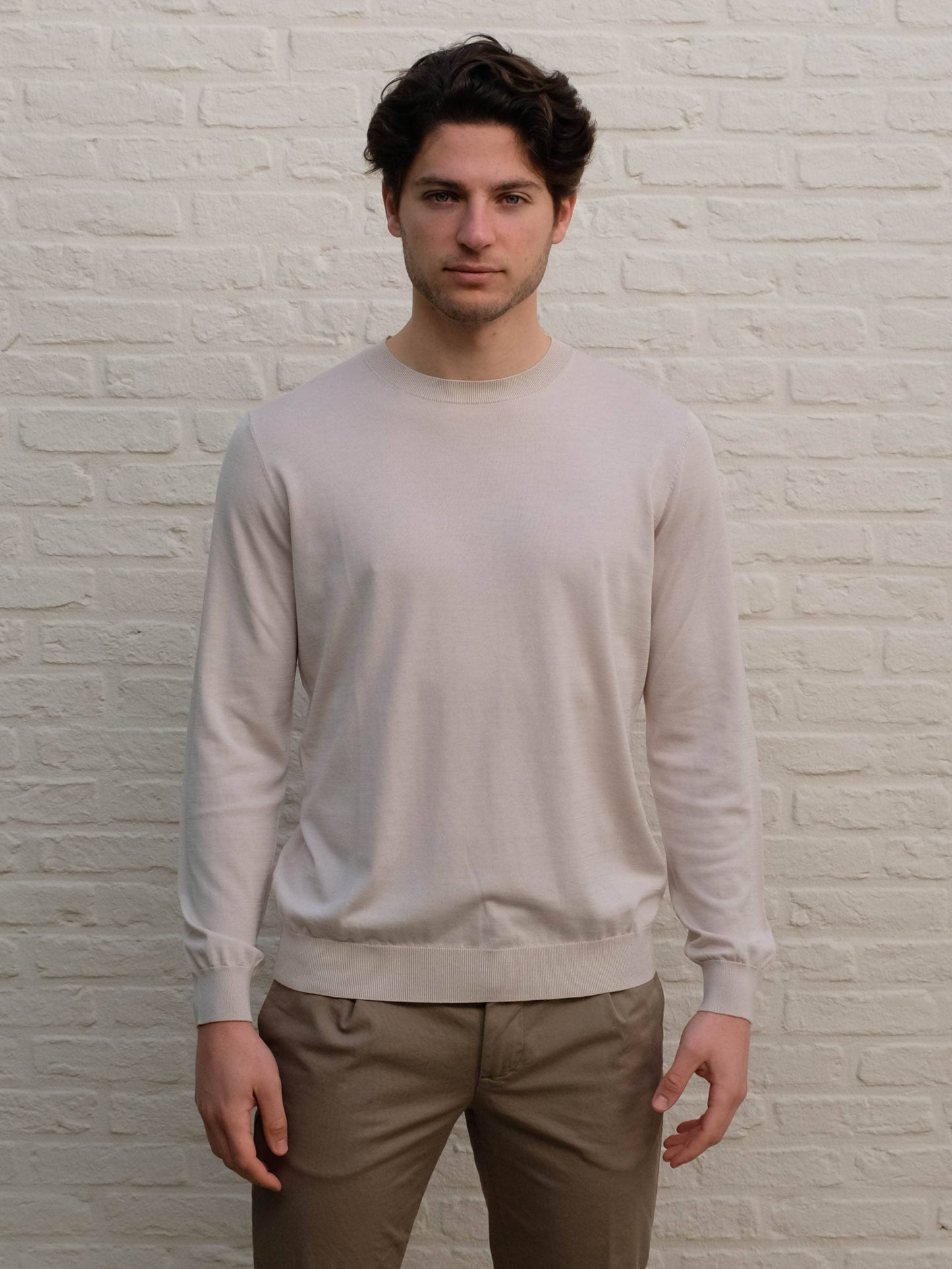 KANGRA - Luxe Zijde Truitje Lichtbeige Truien Kangra 