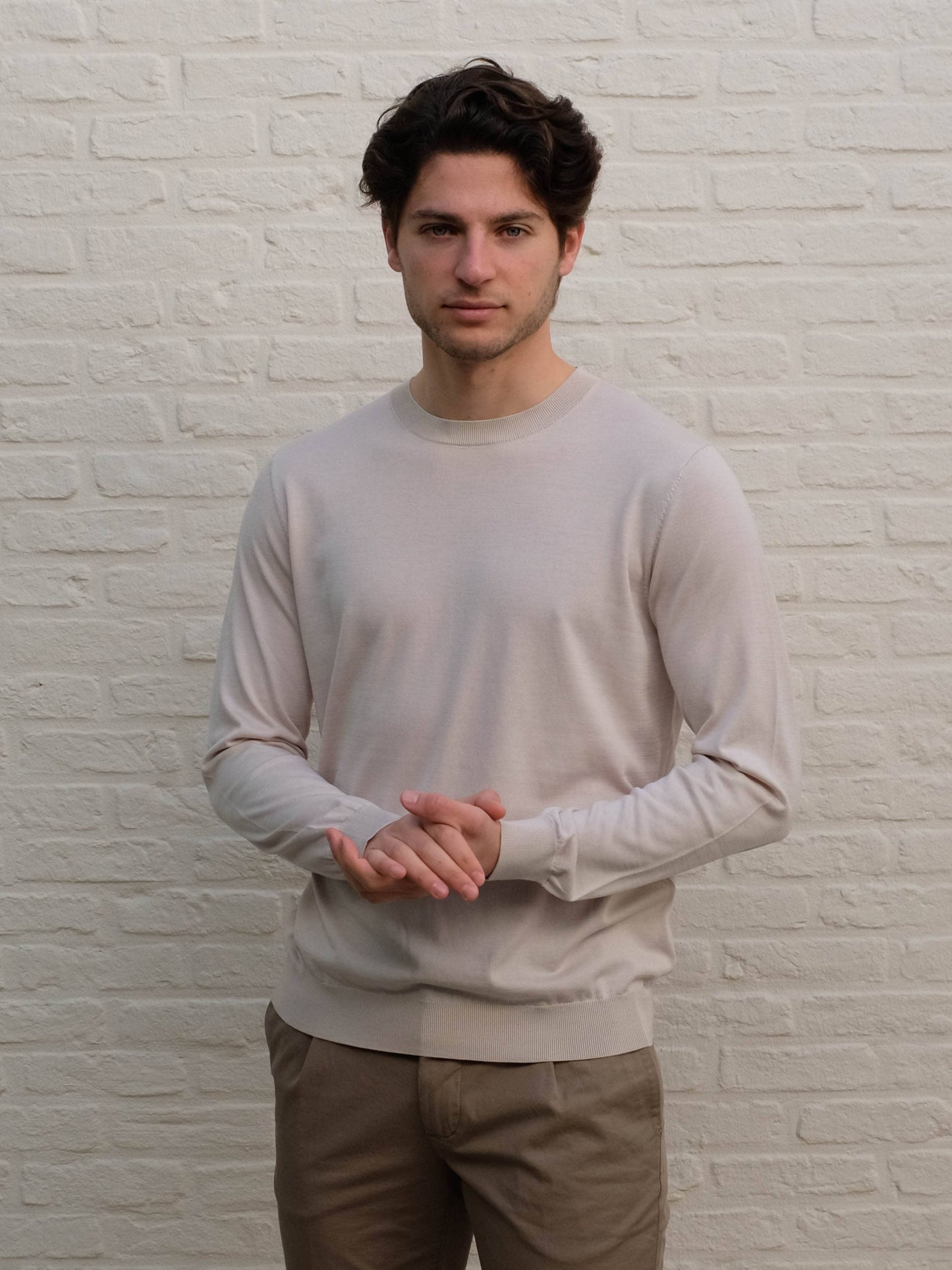 
                  
                    KANGRA - Luxe Zijde Truitje Lichtbeige Truien Kangra 
                  
                