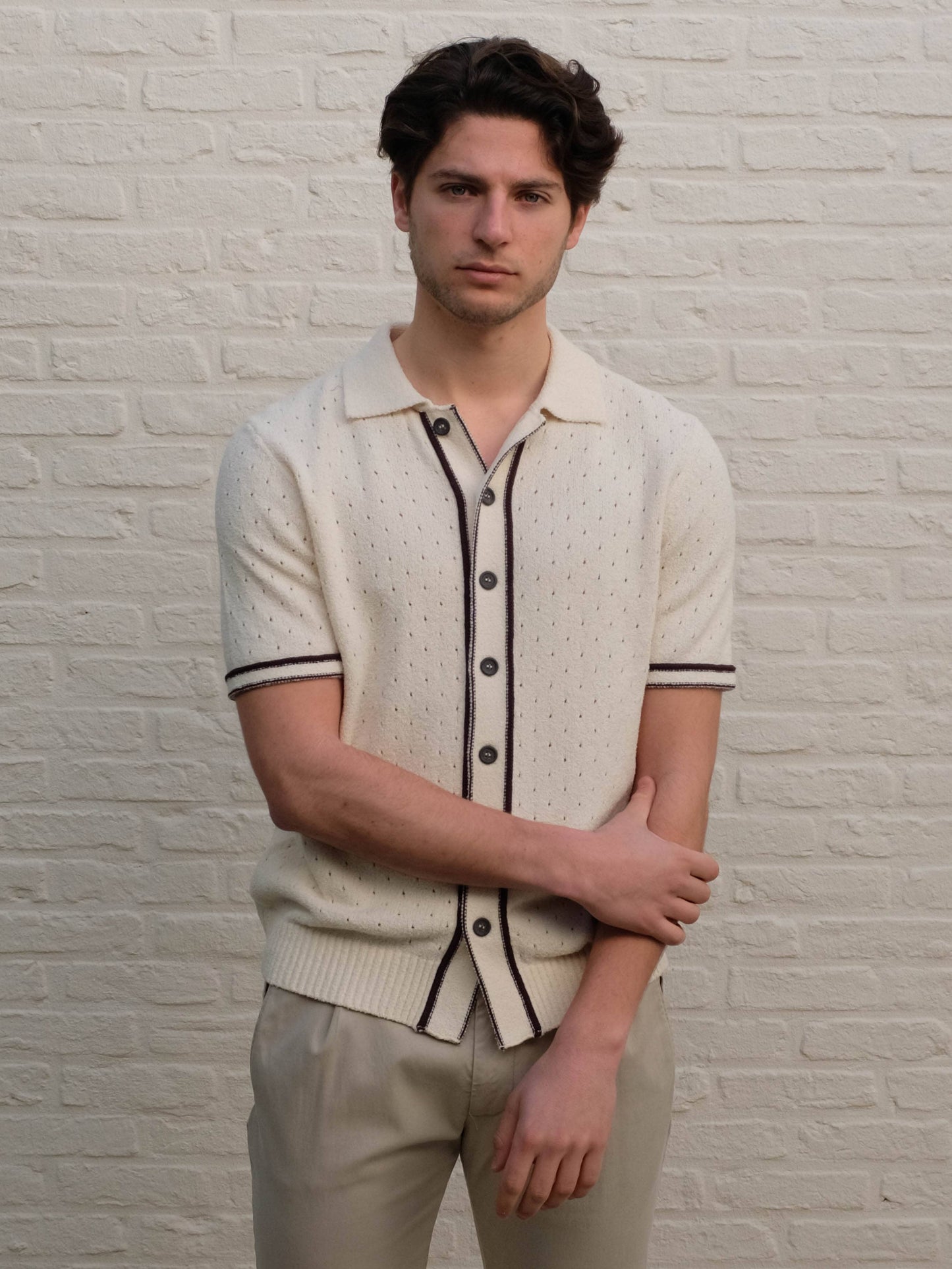 KANGRA - Polo Cardigan Ecru Polo's Kangra 