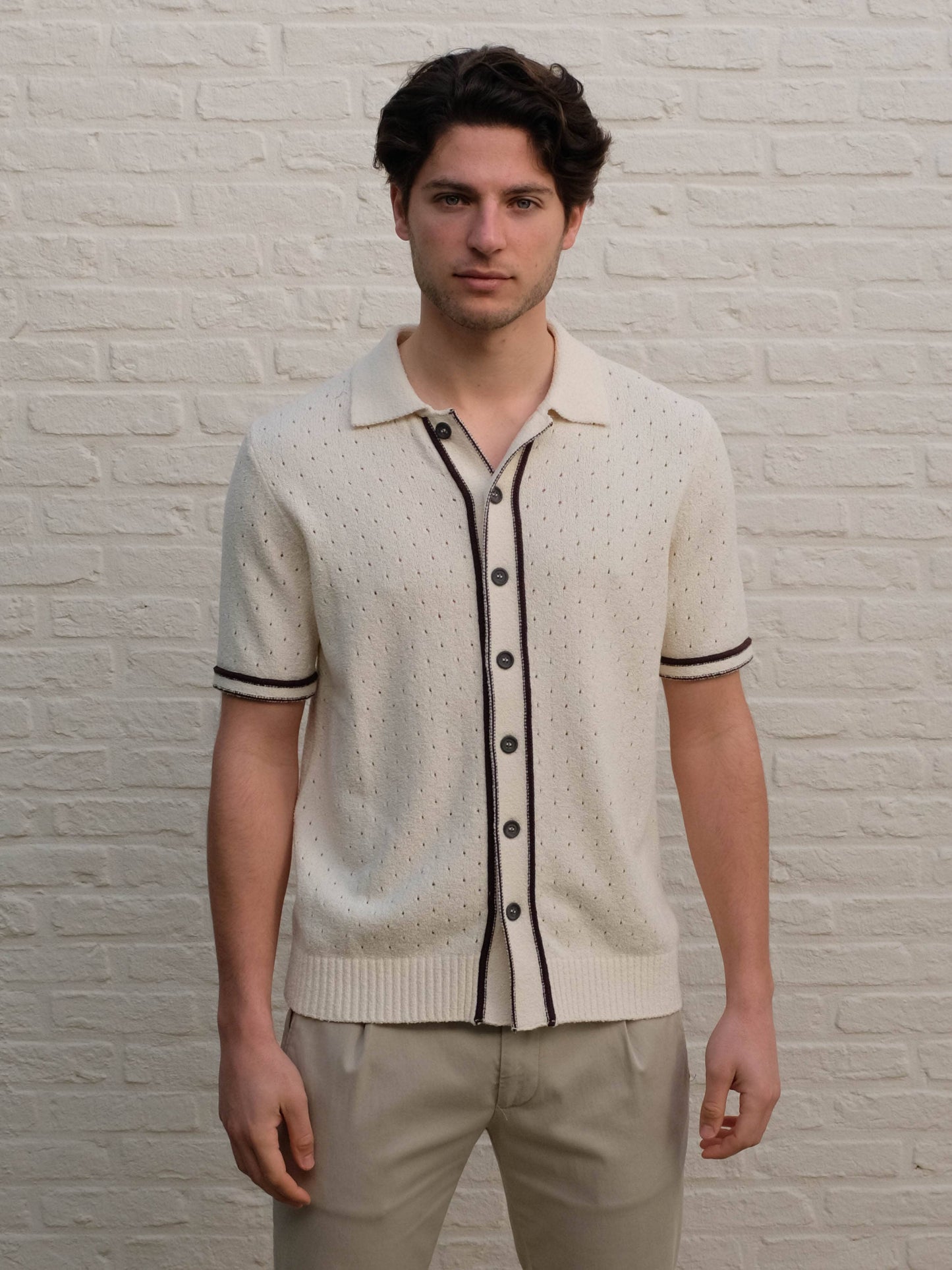 KANGRA - Polo Cardigan Ecru Polo's Kangra 