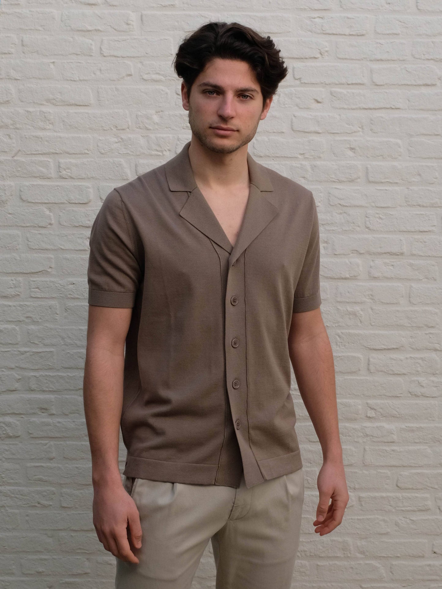 KANGRA - Polo Cardigan Taupe Polo's Kangra 