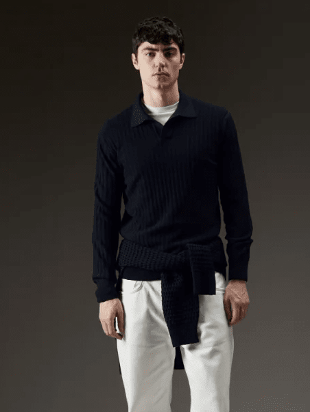 
                  
                    KANGRA - Polo met structuur Donkerblauw Truien Kangra 
                  
                