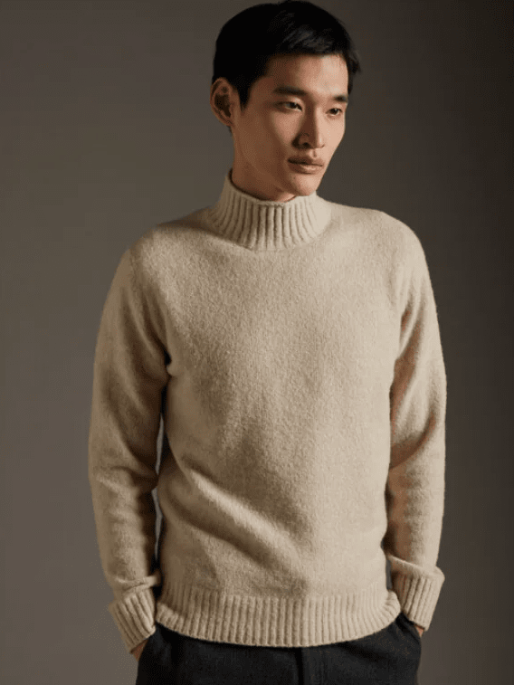 KANGRA - Turtleneck Wol Cashmere Naturale Truien Kangra 