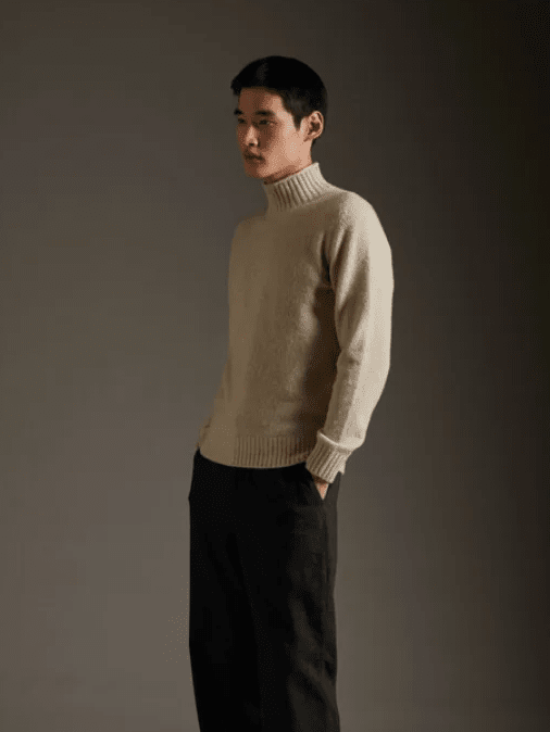 KANGRA - Turtleneck Wol Cashmere Naturale Truien Kangra 