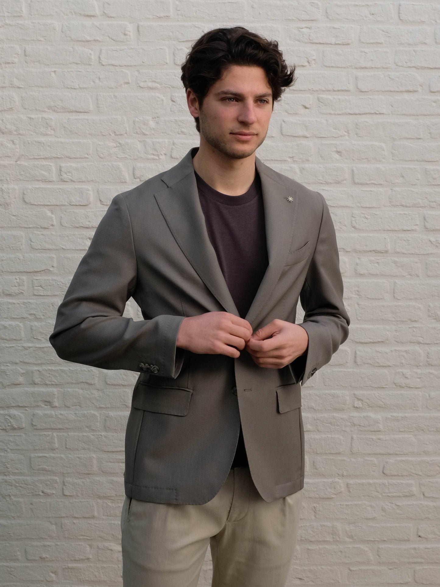 MANUEL RITZ - Blazer Marzotto Taupe Blazers & kostuums Manuel Ritz 