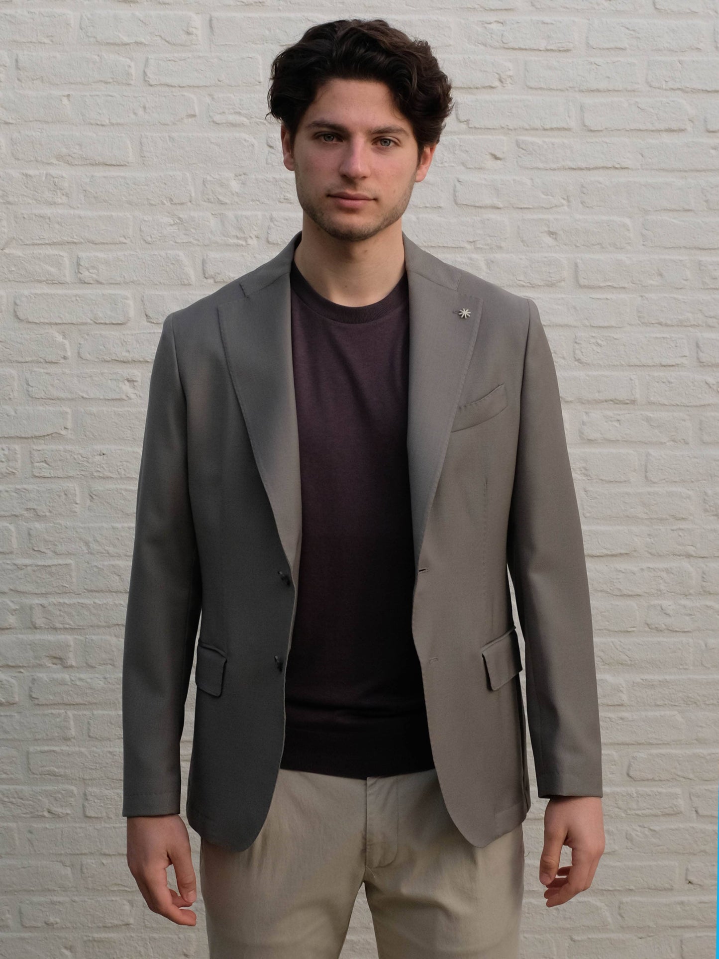 MANUEL RITZ - Blazer Marzotto Taupe Blazers & kostuums Manuel Ritz 