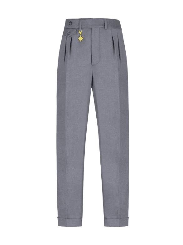 
                  
                    MANUEL RITZ - Gray Double Pleat Stretch Wool Flannel Trousers Broeken Manuel Ritz 
                  
                