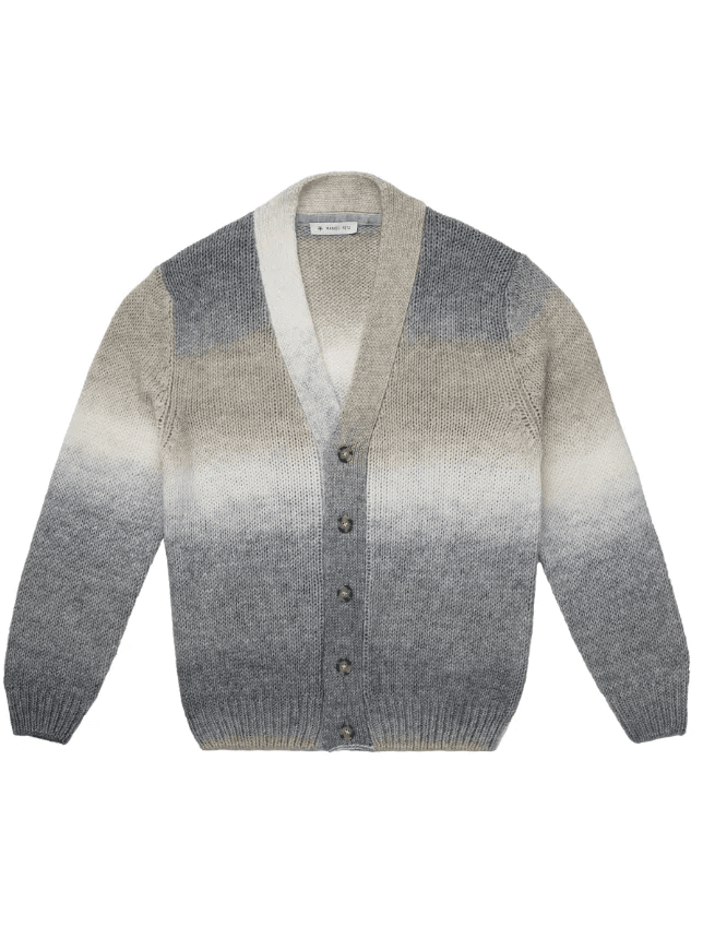 MANUEL RITZ - Gray Wool Blend Degrade Cardigan Truien Manuel Ritz 