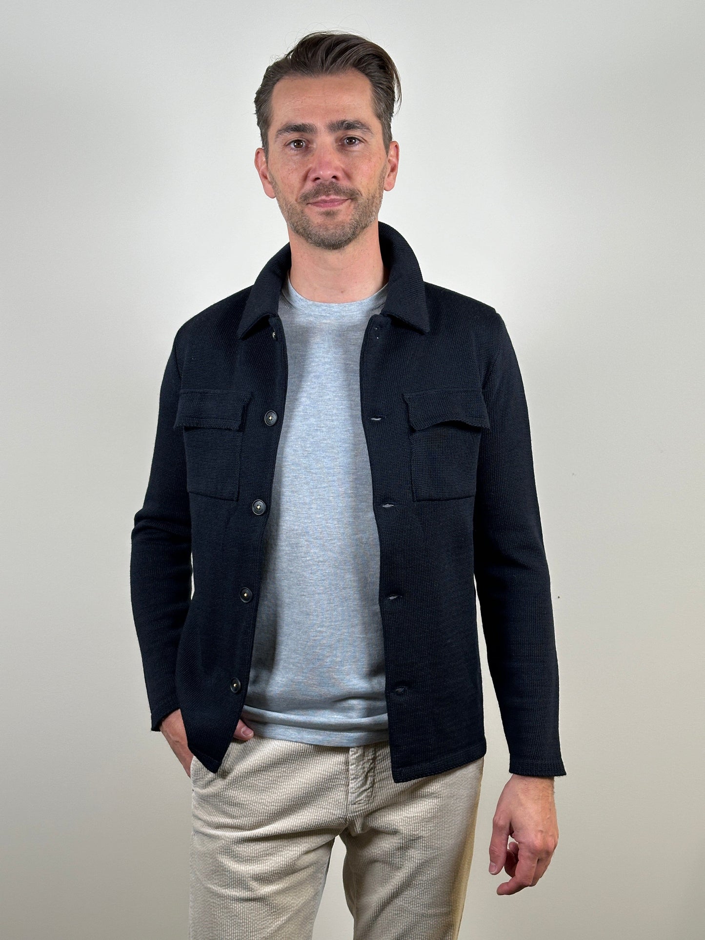 
                  
                    MANUEL RITZ - Knitted Overhemd Cardigan Navy Truien Manuel Ritz 
                  
                