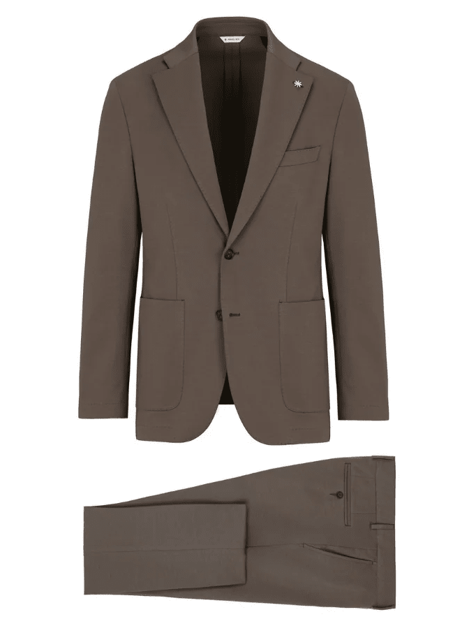 MANUEL RITZ - Kostuum Stretch Groen Bruin Blazers & kostuums Manuel Ritz 