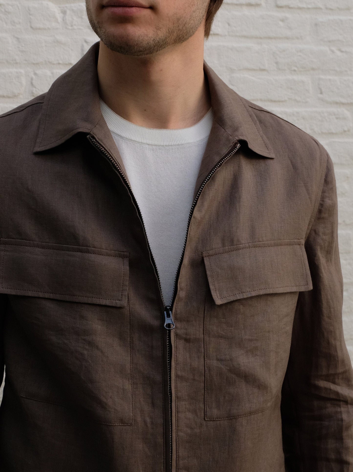 
                  
                    MANUEL RITZ - Linnen Jacket Bruingroen Jassen Manuel Ritz 
                  
                