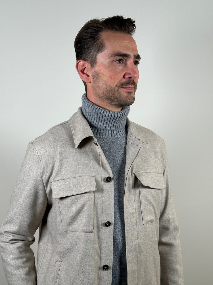 MANUEL RITZ - Luxe Overhemd Beige Hemden Manuel Ritz 