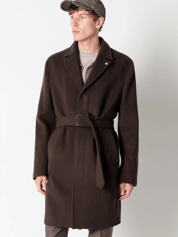 
                  
                    MANUEL RITZ - Overcoat met riem donkerbruin Jassen Manuel Ritz 
                  
                