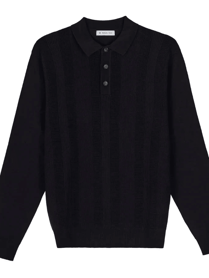 MANUEL RITZ - Polo structuur Blauw Truien Manuel Ritz 